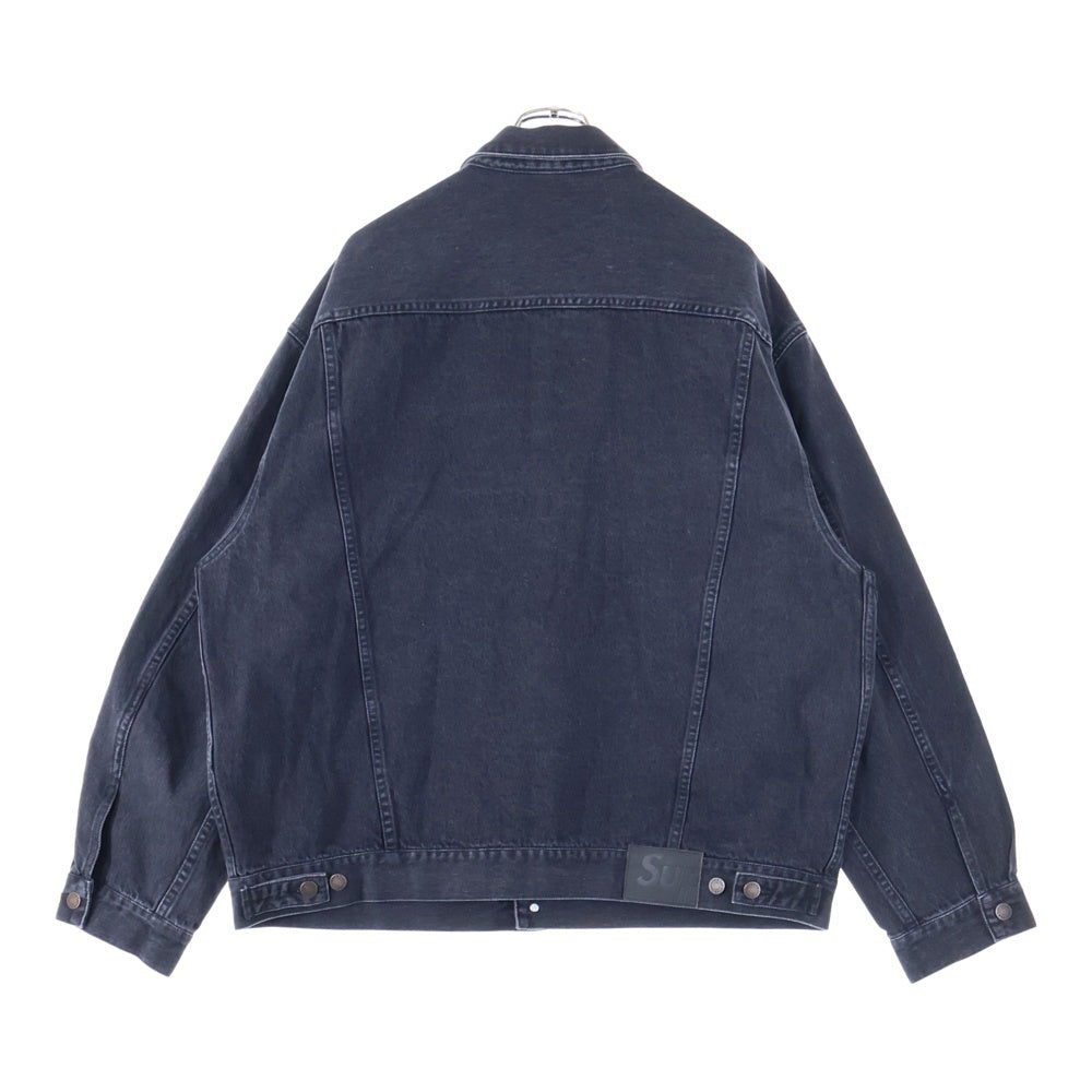 SUPREME(シュプリーム) 25SS Denim Trucker Jacket 胸ロゴ刺繍 デニムトラッカージャケット ブラック