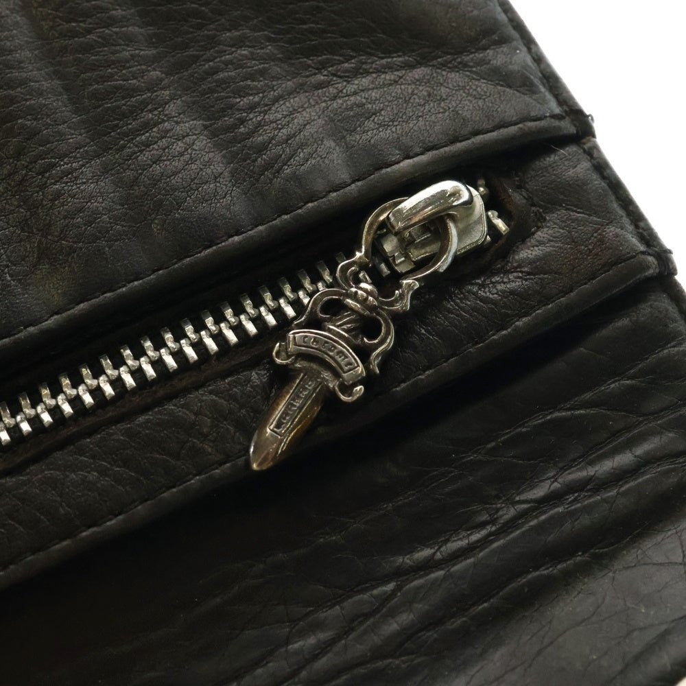 CHROME HEARTS(クロムハーツ) WAVE ALLIGATOR ウェーブアリゲーター クロスボールボタン レザーウォレット 長財布 ブラック
