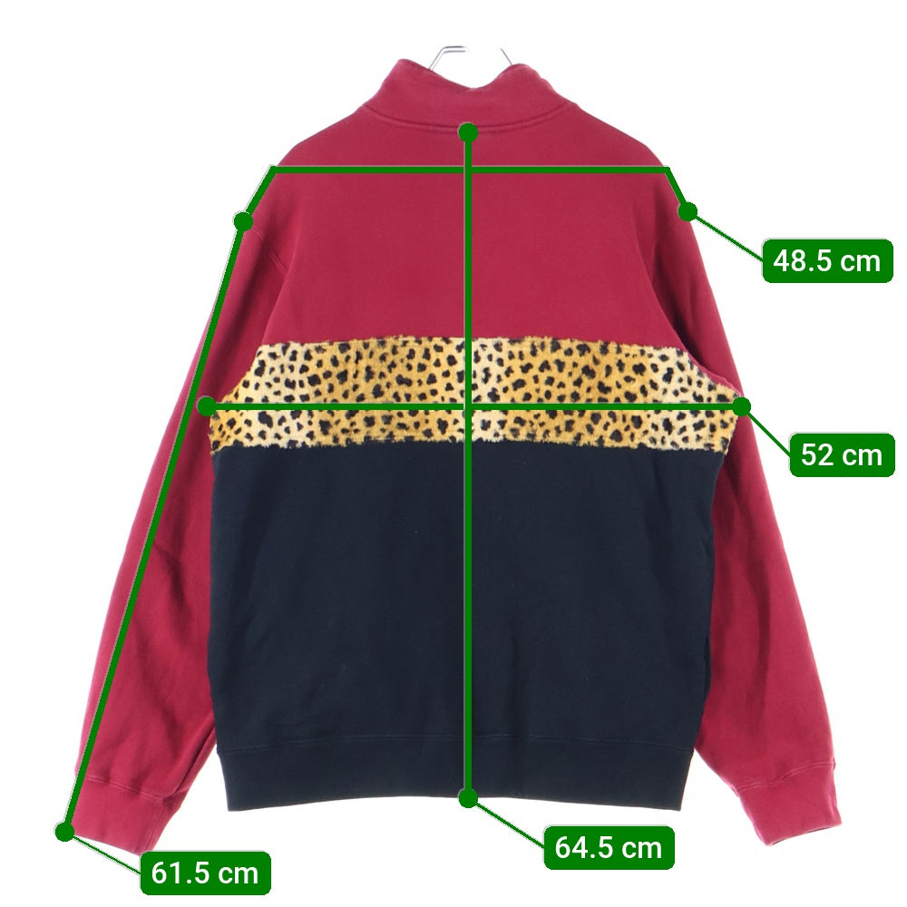 SUPREME(シュプリーム) 18AW Leopard Panel Half Zip Sweatshirt レオパードパネル ハーフジップ スウェットシャツ マルチカラー