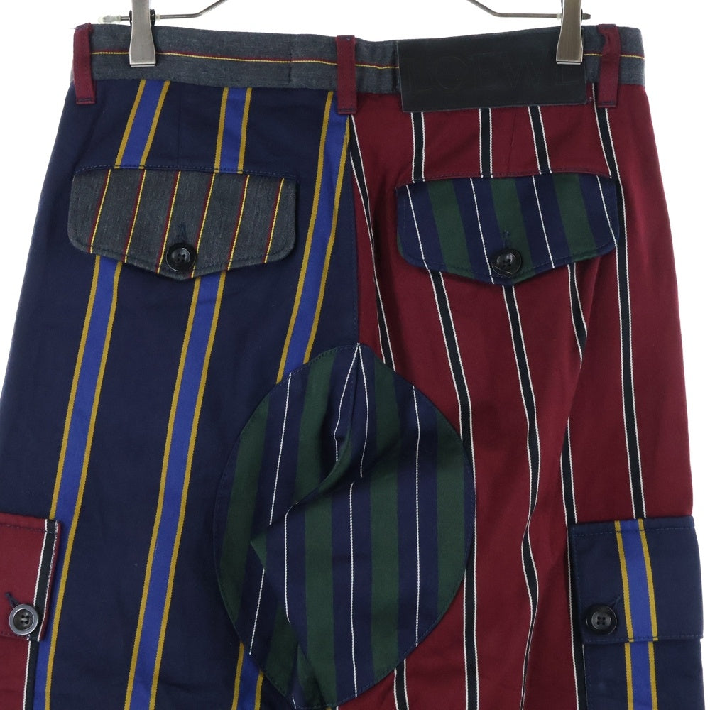 LOEWE(ロエベ) パッチワーク ストライプ カーゴパンツ マルチカラー H2282311IB