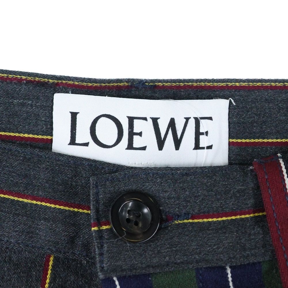 LOEWE(ロエベ) パッチワーク ストライプ カーゴパンツ マルチカラー H2282311IB