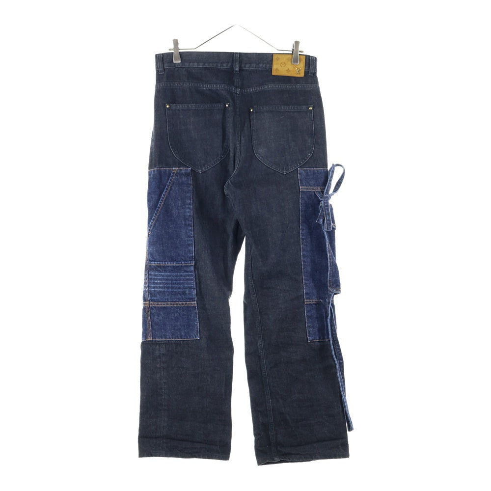 LOUIS VUITTON(ルイヴィトン) 22AW KARAKORAM DENIM TROUSERS サイドリボン カラコラム デニム トラウザーパンツ ブラック/インディゴ RM222V NS9 HND05W