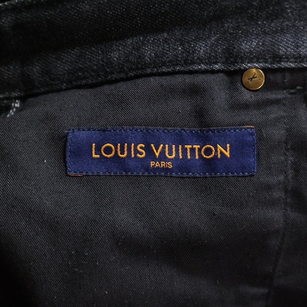 LOUIS VUITTON(ルイヴィトン) 22AW KARAKORAM DENIM TROUSERS サイドリボン カラコラム デニム トラウザーパンツ ブラック/インディゴ RM222V NS9 HND05W