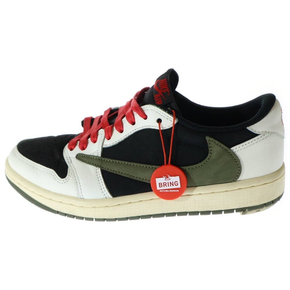 NIKE(ナイキ) ×TRAVIS SCOTT WMNS AIR JORDAN 1 LOW OG Medium Olive トラヴィススコット エアジョーダン1 ミディアムオリーブ ローカットスニーカー US9/26cm DZ4137-106