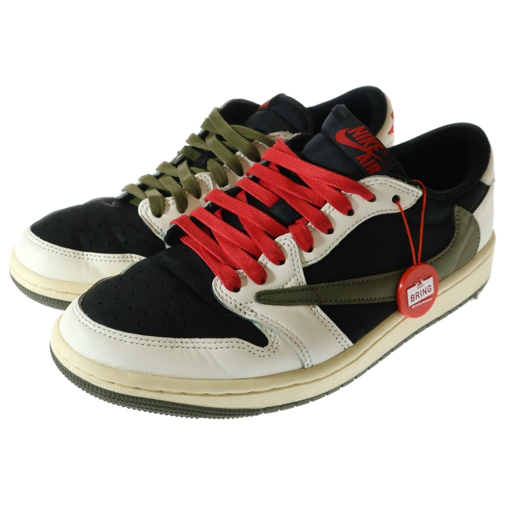 NIKE(ナイキ) ×TRAVIS SCOTT WMNS AIR JORDAN 1 LOW OG Medium Olive トラヴィススコット エアジョーダン1 ミディアムオリーブ ローカットスニーカー US9/26cm DZ4137-106