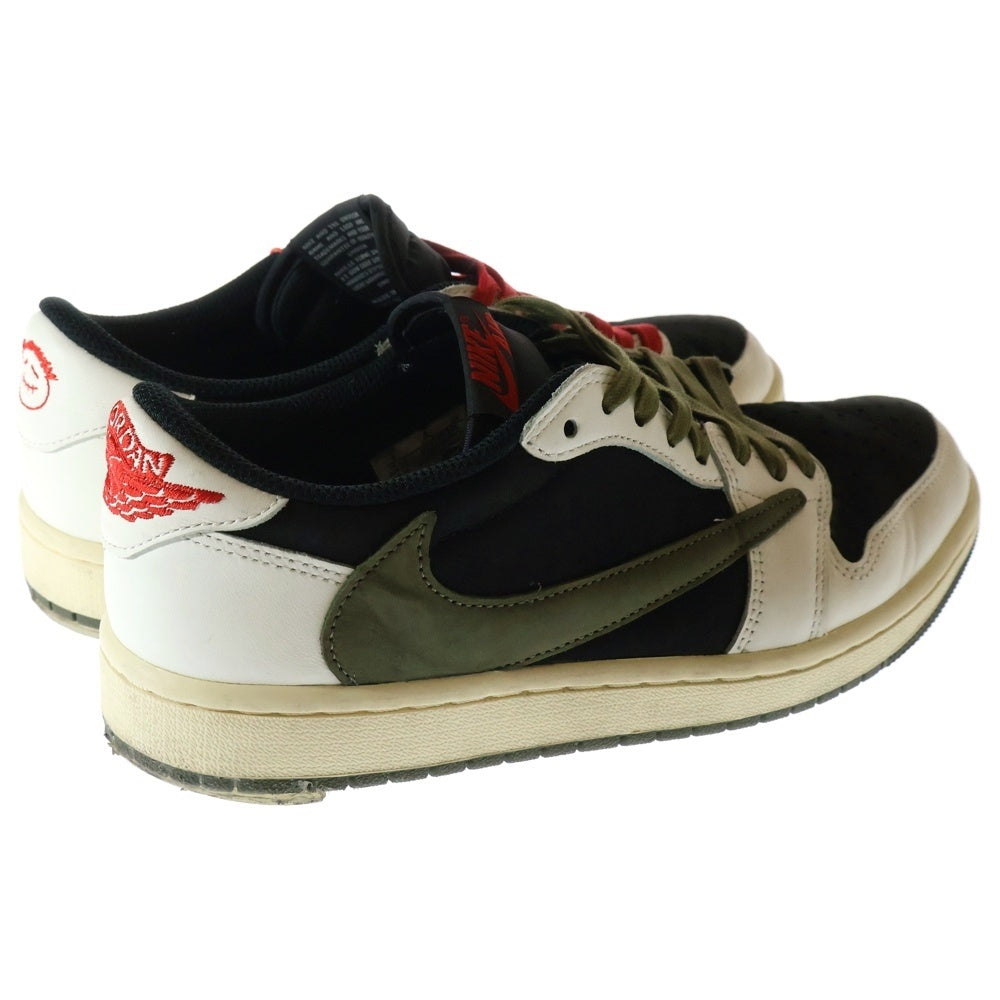 NIKE(ナイキ) ×TRAVIS SCOTT WMNS AIR JORDAN 1 LOW OG Medium Olive トラヴィススコット エアジョーダン1 ミディアムオリーブ ローカットスニーカー US9/26cm DZ4137-106