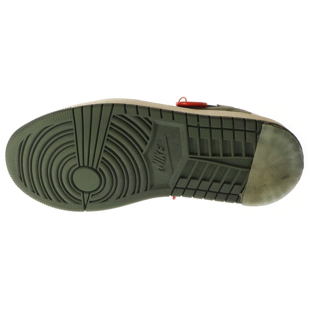 NIKE(ナイキ) ×TRAVIS SCOTT WMNS AIR JORDAN 1 LOW OG Medium Olive トラヴィススコット エアジョーダン1 ミディアムオリーブ ローカットスニーカー US9/26cm DZ4137-106