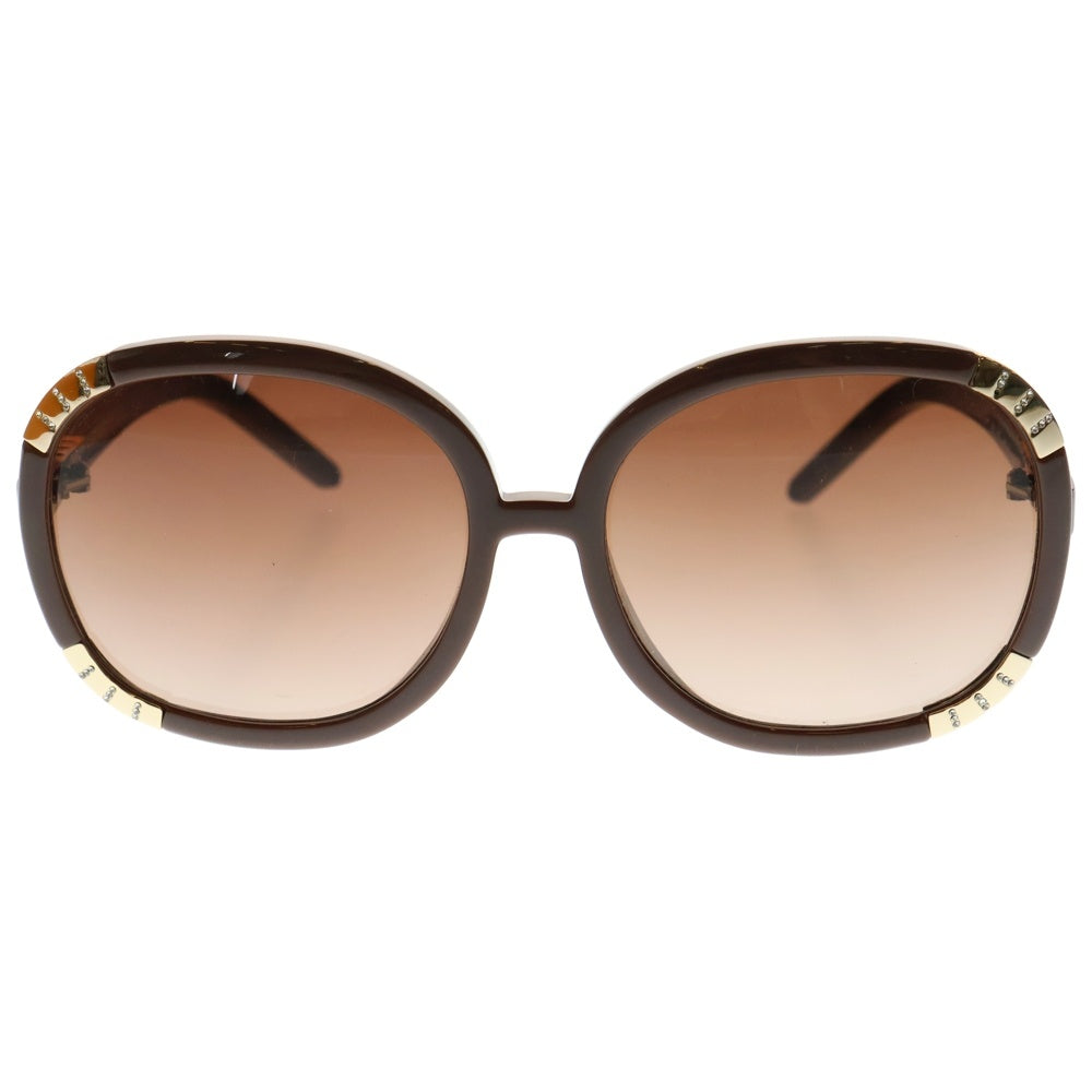 Chloe(クロエ) オーバルフレーム ラインストーン付き グラデーションレンズ サングラス メガネ 眼鏡 ブラウン CL2219