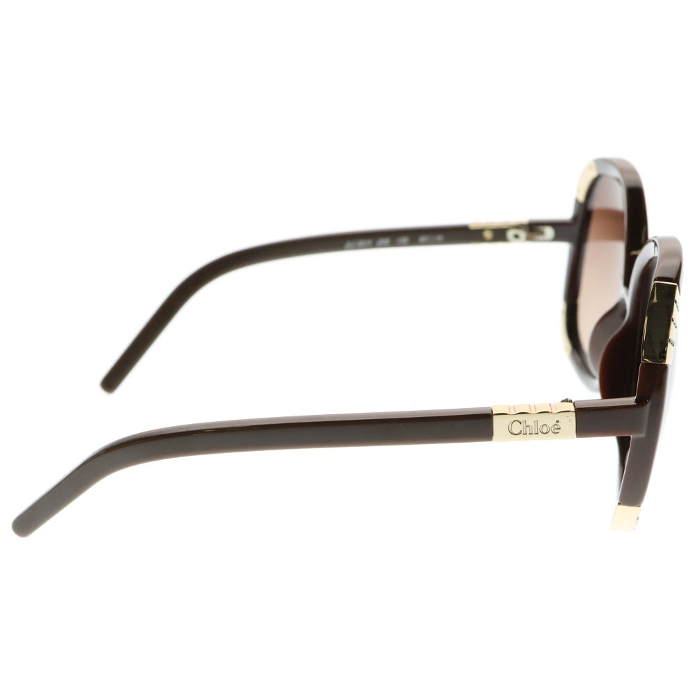Chloe(クロエ) オーバルフレーム ラインストーン付き グラデーションレンズ サングラス メガネ 眼鏡 ブラウン CL2219