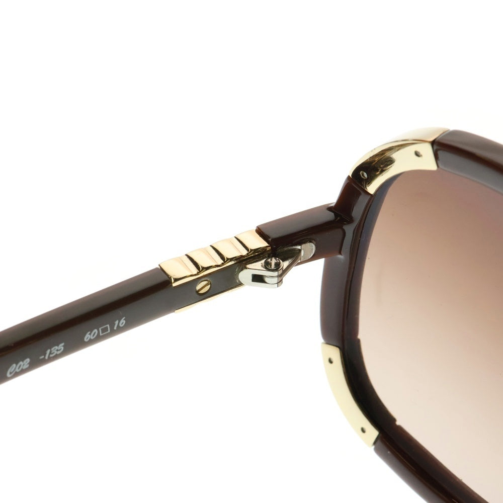Chloe(クロエ) オーバルフレーム ラインストーン付き グラデーションレンズ サングラス メガネ 眼鏡 ブラウン CL2219