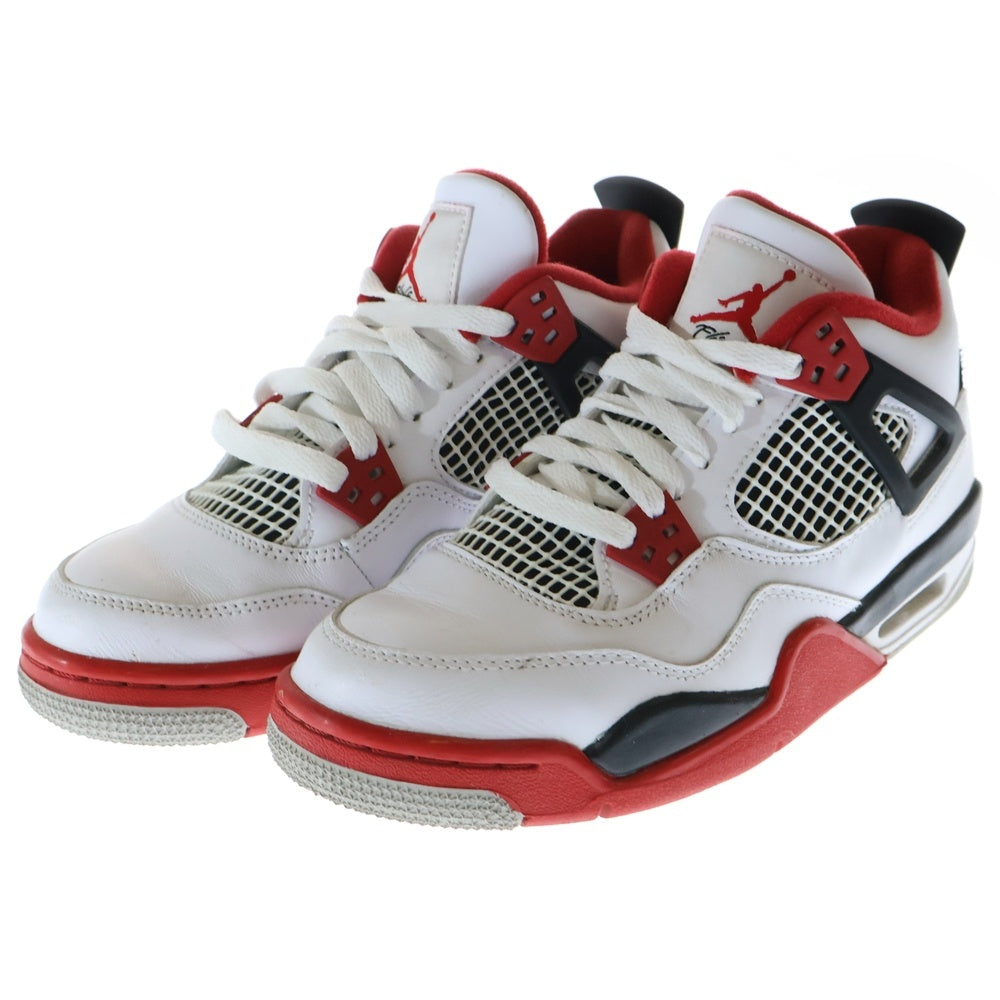 NIKE(ナイキ) GS AIR JORDAN 4 OG Fire Red エアジョーダン 4 ファイヤーレッド ハイカットスニーカー レディース ホワイト/レッド US5Y/23.5cm 408452-160