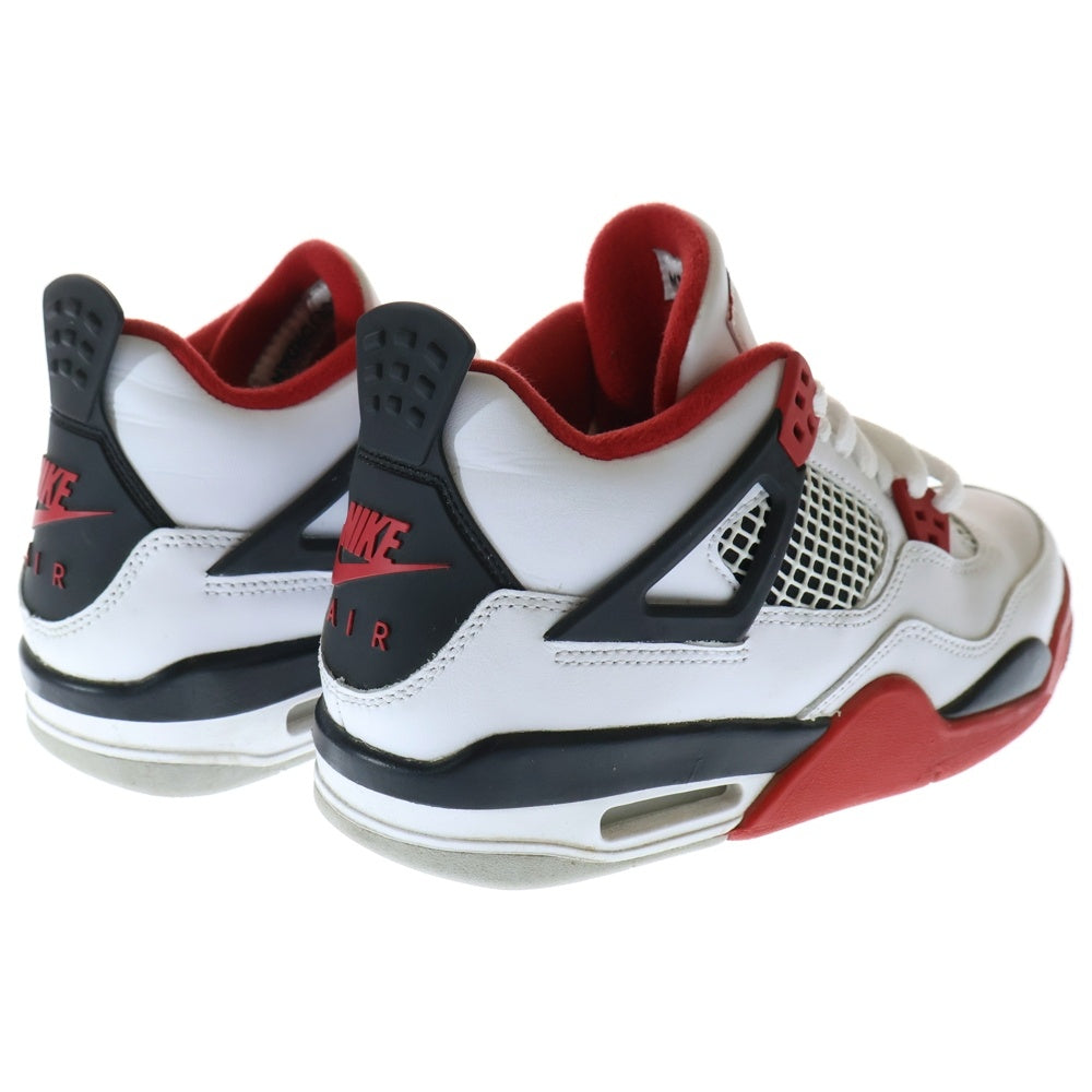 NIKE(ナイキ) GS AIR JORDAN 4 OG Fire Red エアジョーダン 4 ファイヤーレッド ハイカットスニーカー レディース ホワイト/レッド US5Y/23.5cm 408452-160