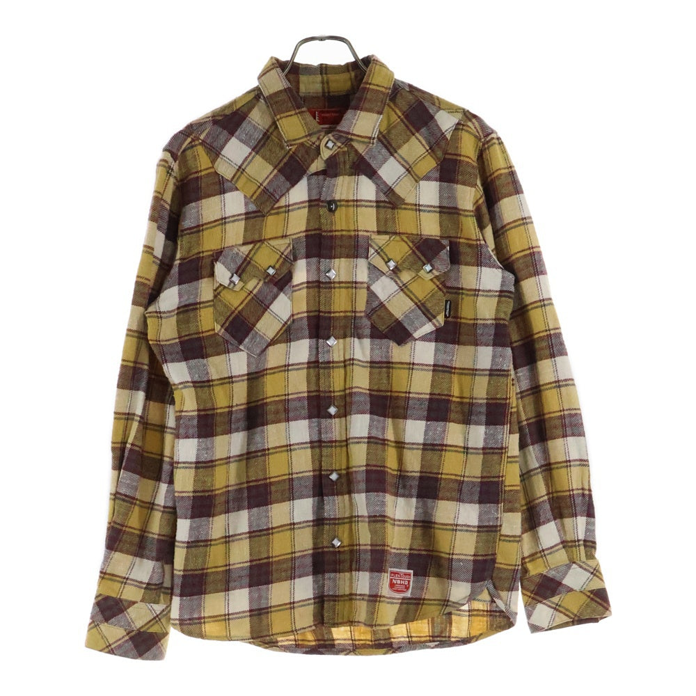 NEIGHBORHOOD(ネイバーフッド) 12SS DEAD WOOD CHECK/C-SHIRT.LS デッドウッド チェック スナップボタン 長袖シャツ イエロー/レッド 121SPNH-SHM01