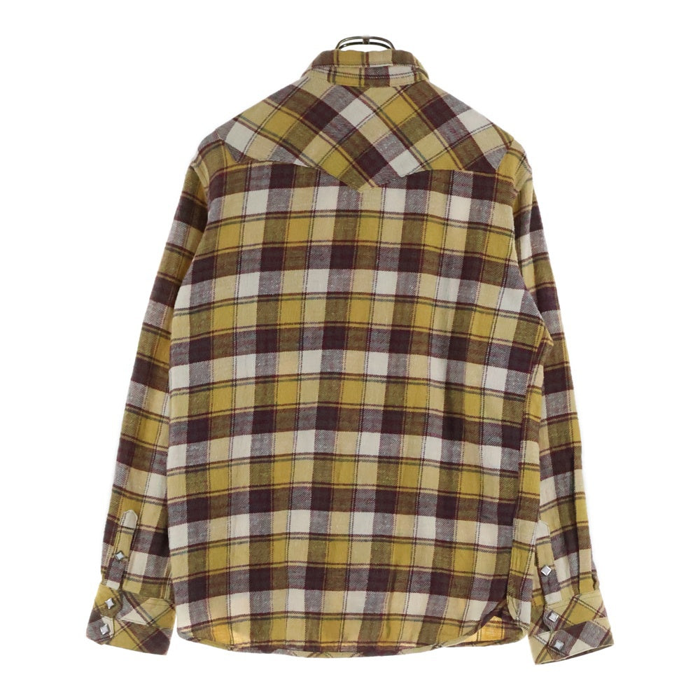 NEIGHBORHOOD(ネイバーフッド) 12SS DEAD WOOD CHECK/C-SHIRT.LS デッドウッド チェック スナップボタン 長袖シャツ イエロー/レッド 121SPNH-SHM01