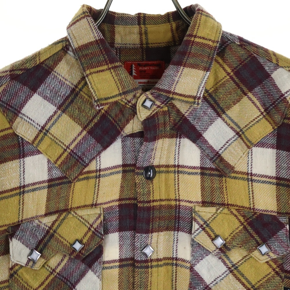 NEIGHBORHOOD(ネイバーフッド) 12SS DEAD WOOD CHECK/C-SHIRT.LS デッドウッド チェック スナップボタン 長袖シャツ イエロー/レッド 121SPNH-SHM01