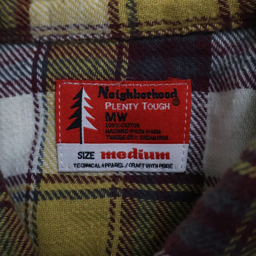 NEIGHBORHOOD(ネイバーフッド) 12SS DEAD WOOD CHECK/C-SHIRT.LS デッドウッド チェック スナップボタン 長袖シャツ イエロー/レッド 121SPNH-SHM01