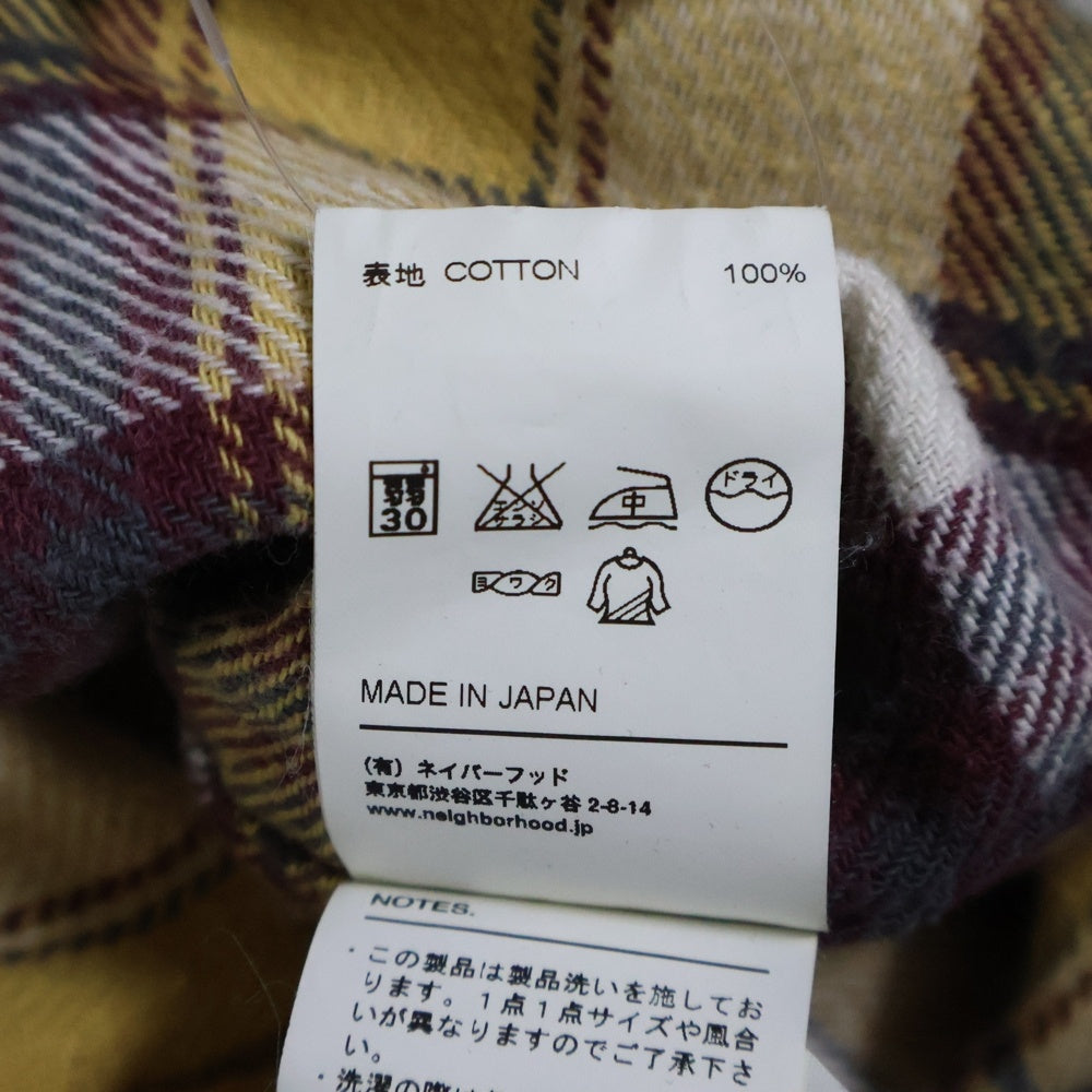 NEIGHBORHOOD(ネイバーフッド) 12SS DEAD WOOD CHECK/C-SHIRT.LS デッドウッド チェック スナップボタン 長袖シャツ イエロー/レッド 121SPNH-SHM01