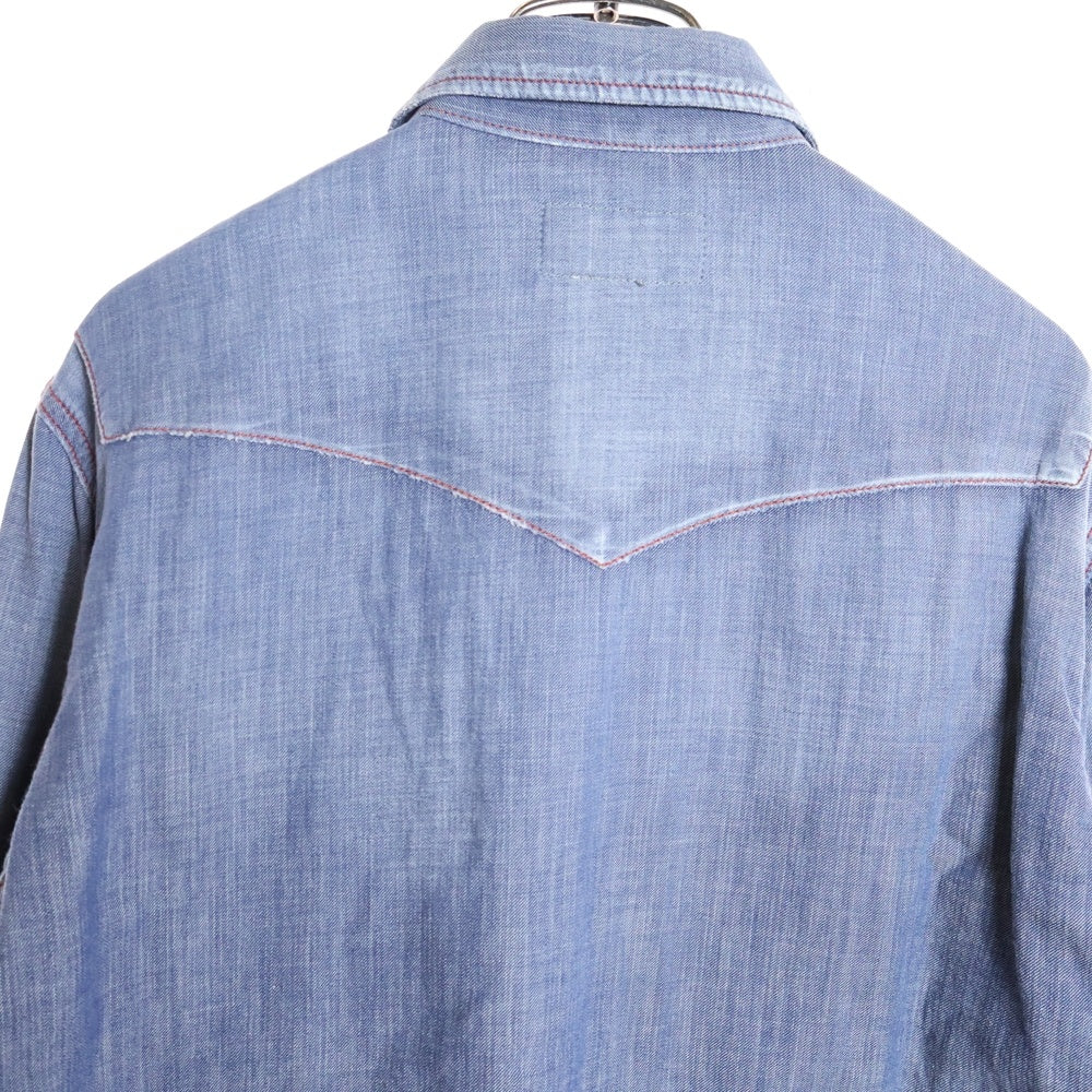 NEIGHBORHOOD(ネイバーフッド) 13SS DEAD WOOD/C-SHIRT.LS デッドウッド ステッチデザイン 長袖 ウエスタンシャツ インディゴ 131OANH-SHM01