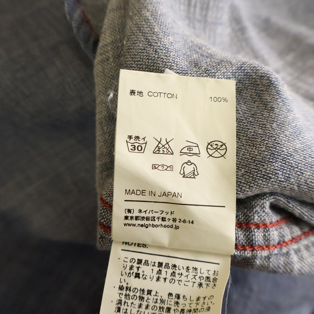 NEIGHBORHOOD(ネイバーフッド) 13SS DEAD WOOD/C-SHIRT.LS デッドウッド ステッチデザイン 長袖 ウエスタンシャツ インディゴ 131OANH-SHM01