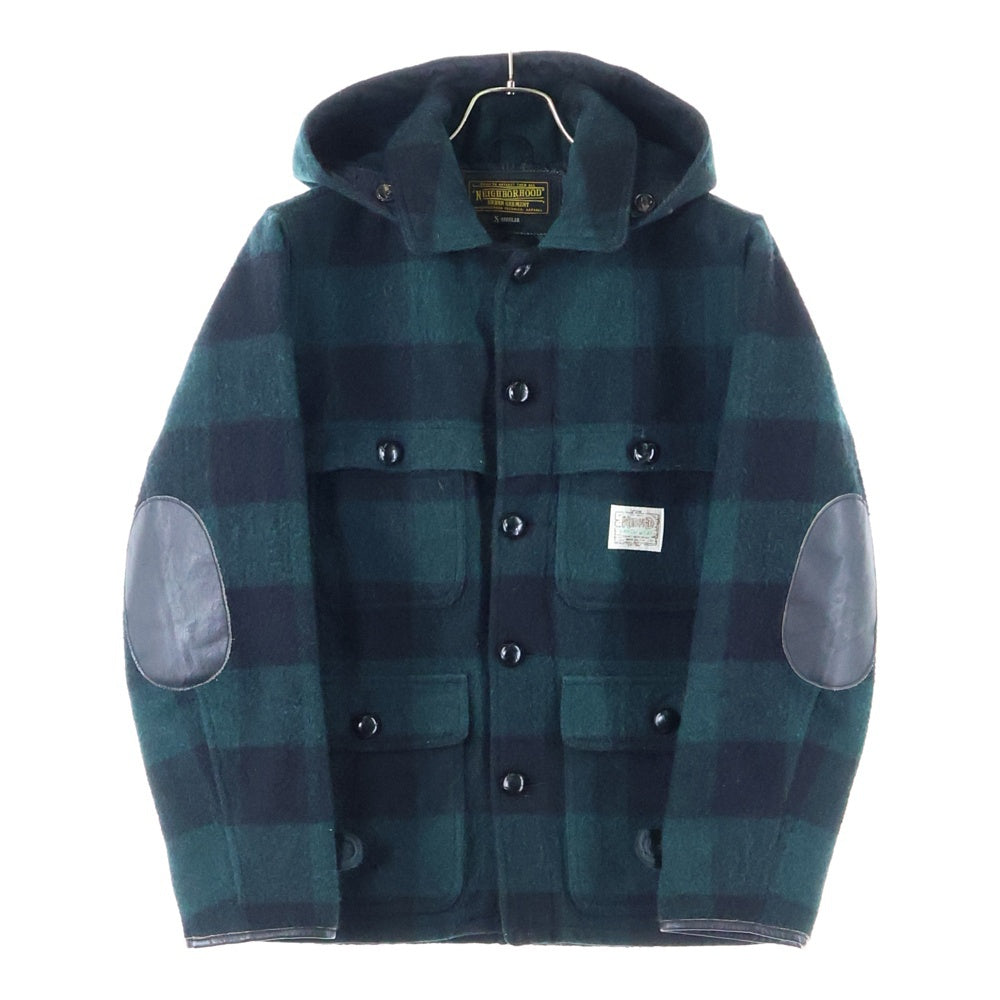 NEIGHBORHOOD(ネイバーフッド) 12AW MACKINAW BUFF WA-JKT マキナウバフ ウール混 チェック フーデッドジャケット グリーン 122ARNH-JKM03