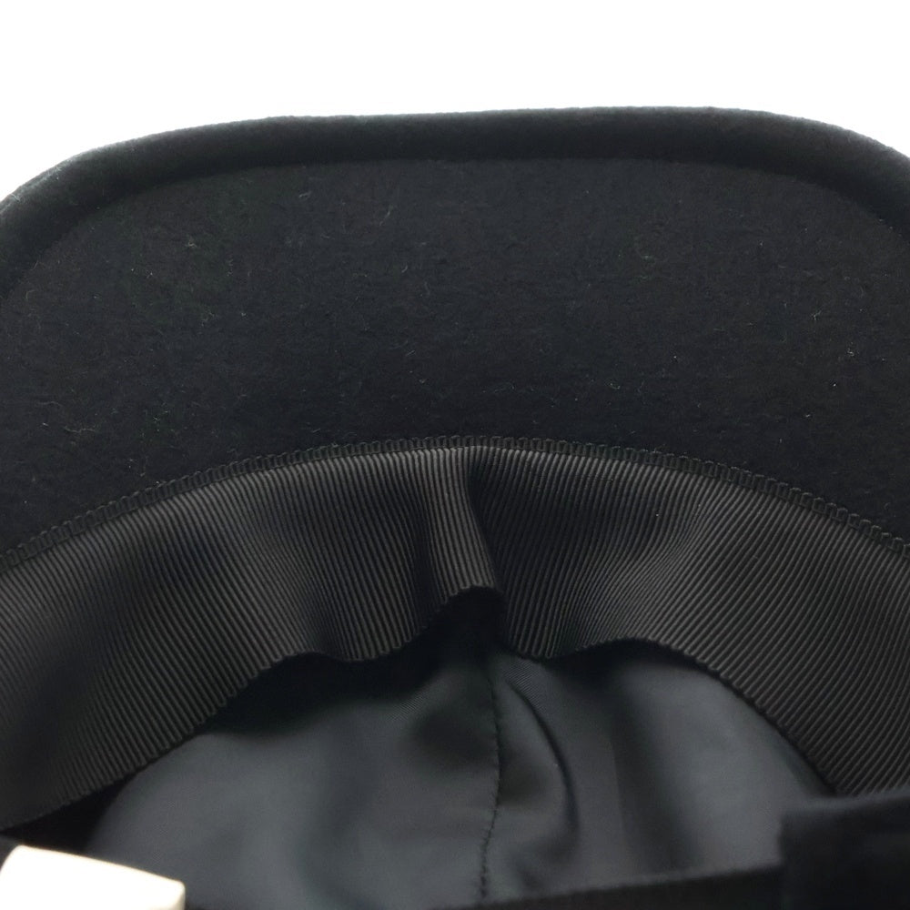 Sacai(サカイ) ×KAWS MELTON CAP カウズ ロゴ刺繍 メルトンキャップ 帽子 ブラック 21-0289S