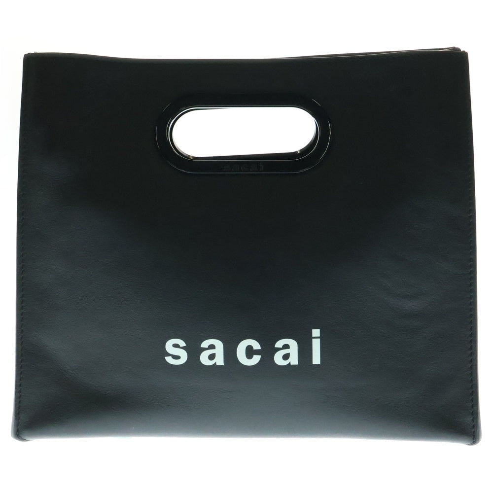 Sacai(サカイ) NEW SHOPPER BAG SMALL ニューショッパー レザー 2WAY ハンドバッグ ショルダーバッグ ブラック S066-01