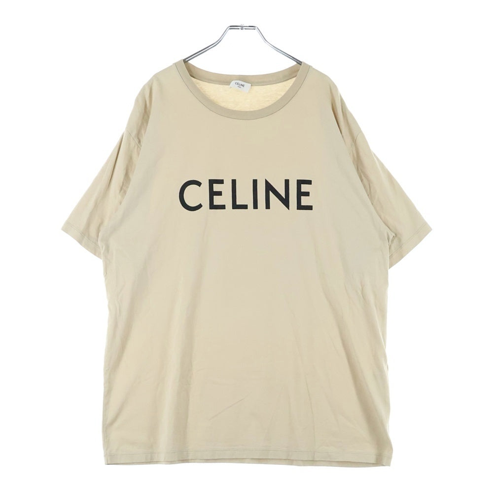 CELINE(セリーヌ) ルーズフィット スクリーン ロゴ プリント 半袖カットソー Tシャツ ベージュ 2X681671Q