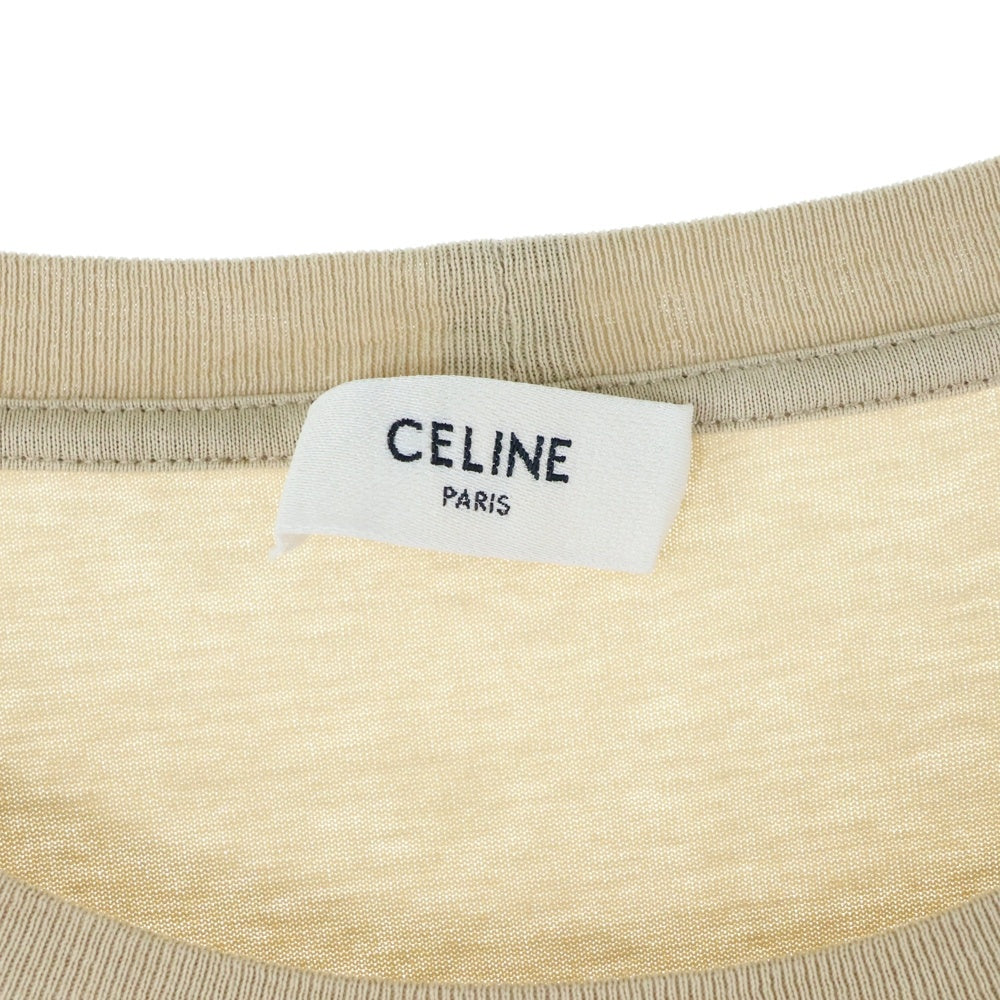 CELINE(セリーヌ) ルーズフィット スクリーン ロゴ プリント 半袖カットソー Tシャツ ベージュ 2X681671Q