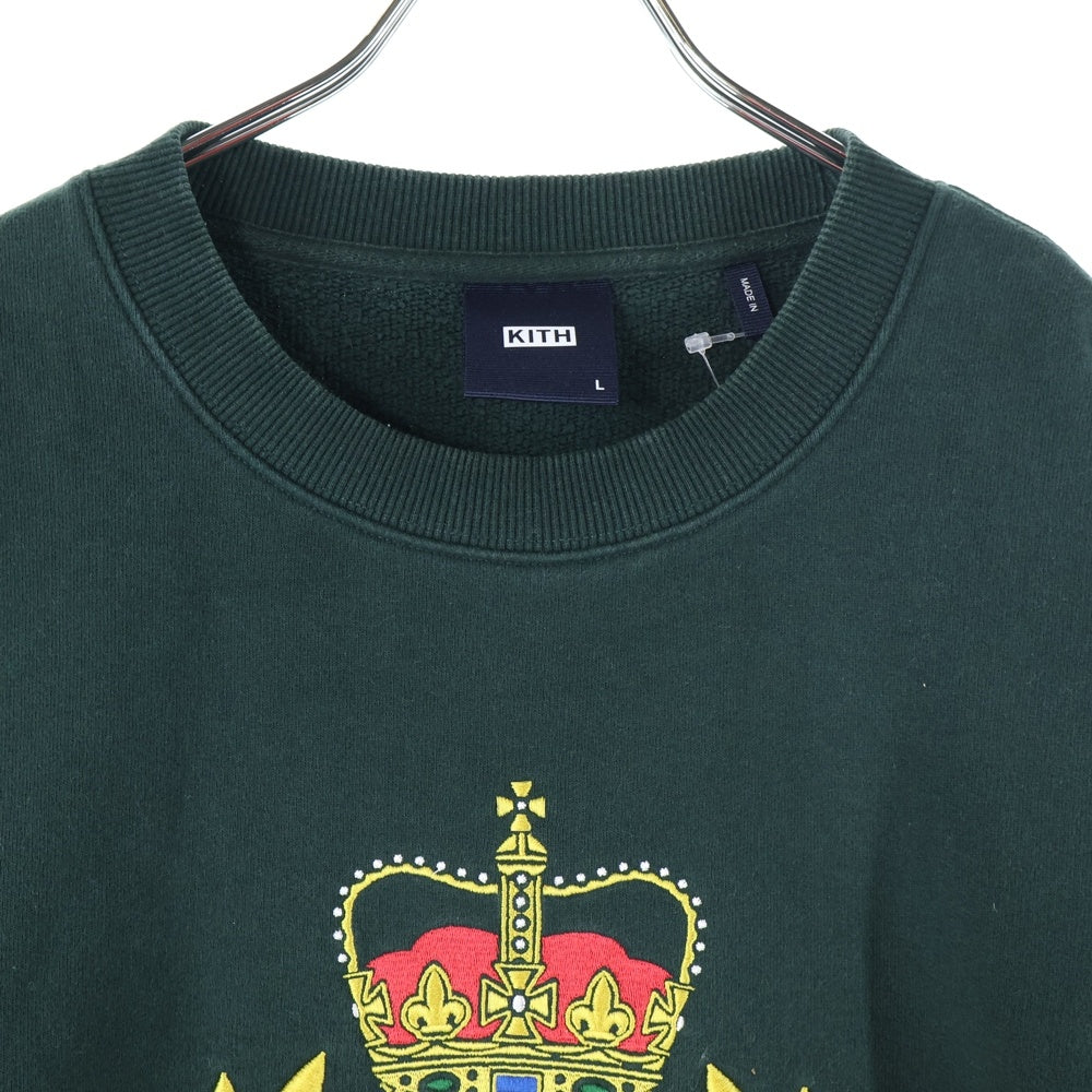 KITH(キス) エンブロイダリー ロゴ クルーネック スウェット トレーナー グリーン KHM030890