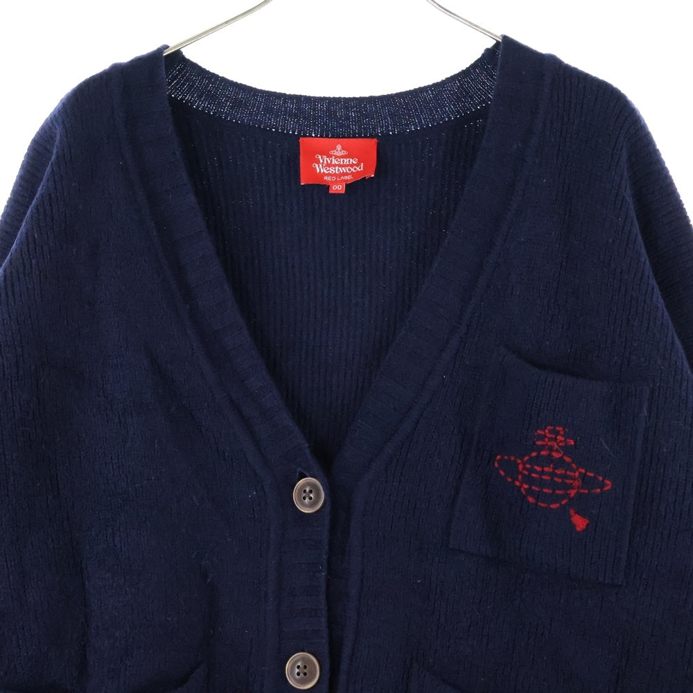 Vivienne Westwood Red Label(ヴィヴィアンウエストウッドレッドレーベル) オーブ エンブロイダリー ニットカーディガン ネイビー 17-12-122011 レディース