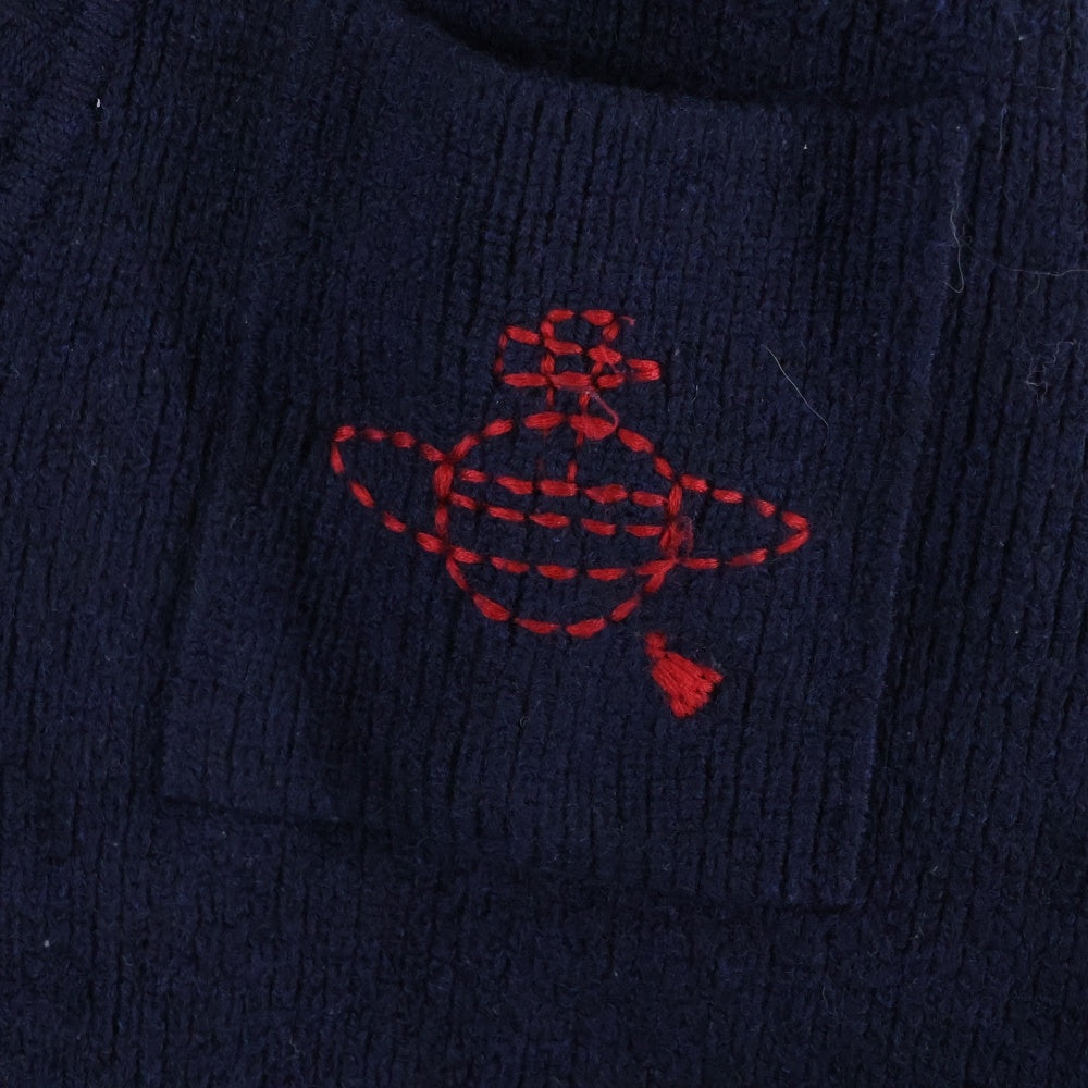 Vivienne Westwood Red Label(ヴィヴィアンウエストウッドレッドレーベル) オーブ エンブロイダリー ニットカーディガン ネイビー 17-12-122011 レディース