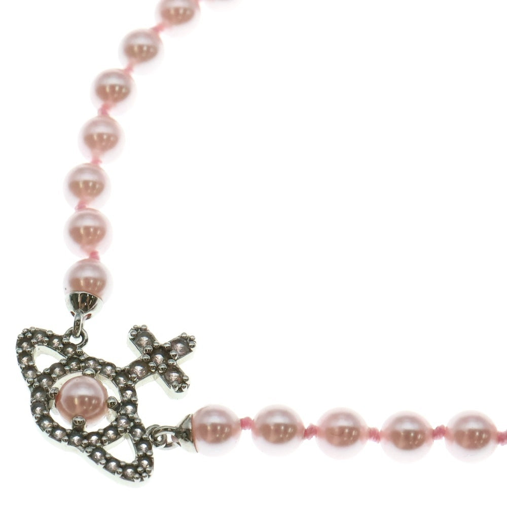 Vivienne Westwood(ヴィヴィアンウエストウッド) Olympia Pearl オーブ ロゴ オリンピア パール ネックレス ピンク レディース