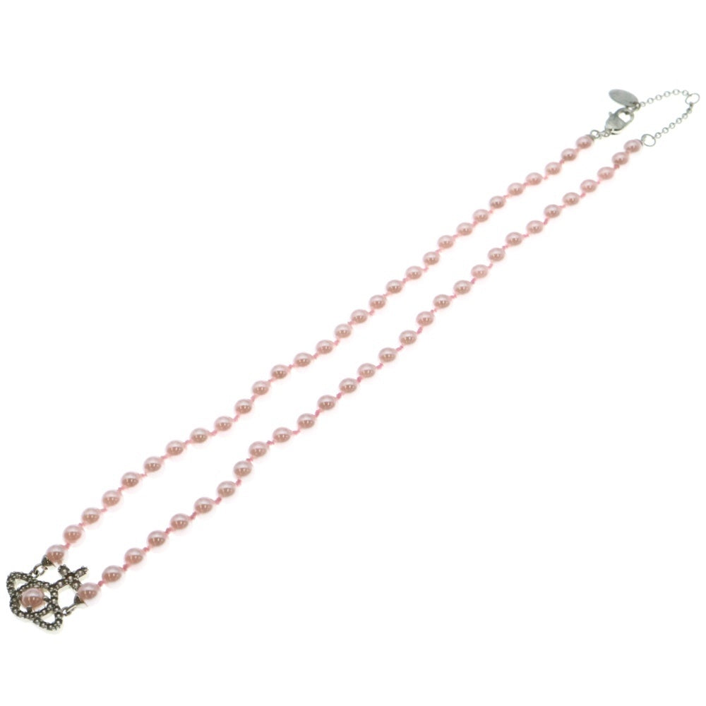 Vivienne Westwood(ヴィヴィアンウエストウッド) Olympia Pearl オーブ ロゴ オリンピア パール ネックレス ピンク レディース