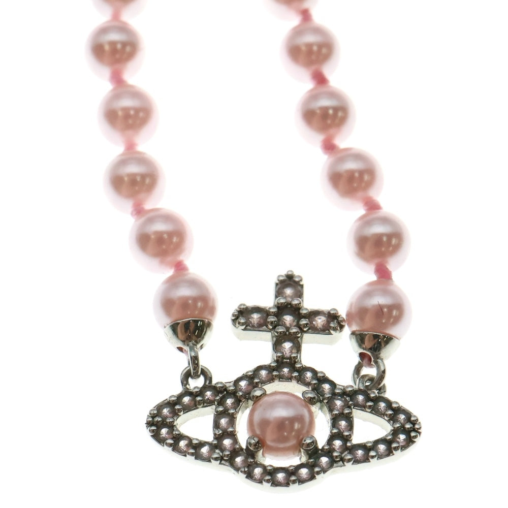 Vivienne Westwood(ヴィヴィアンウエストウッド) Olympia Pearl オーブ ロゴ オリンピア パール ネックレス ピンク レディース
