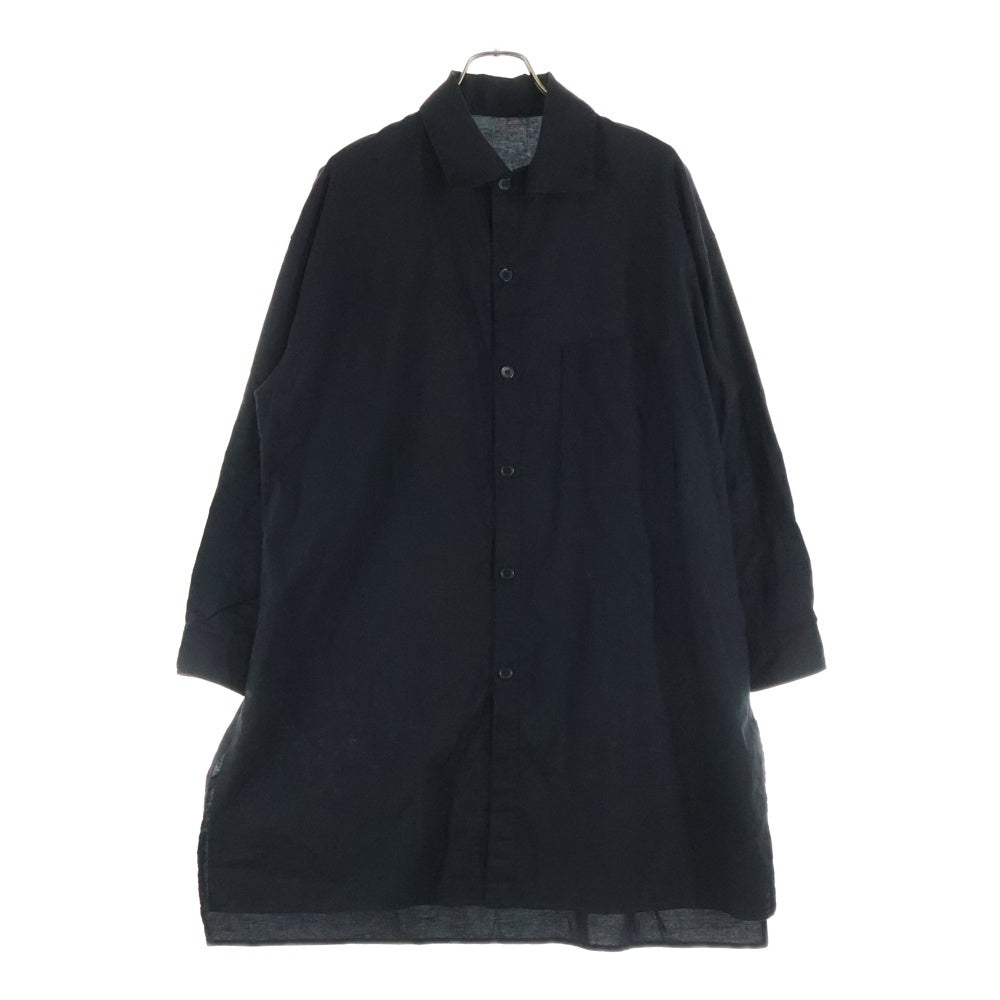 Y's(ワイズ) BORN PRODUCT THIN COTTON TWILL OVERSIZED LONGSLEEVE SHIRT コットンツイル オーバーサイズ 長袖シャツ ブラック レディース YY-B82-003