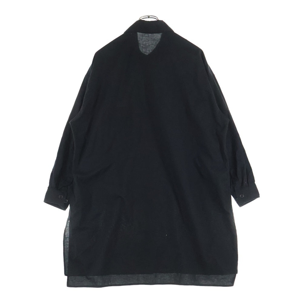 Y's(ワイズ) BORN PRODUCT THIN COTTON TWILL OVERSIZED LONGSLEEVE SHIRT コットンツイル オーバーサイズ 長袖シャツ ブラック レディース YY-B82-003