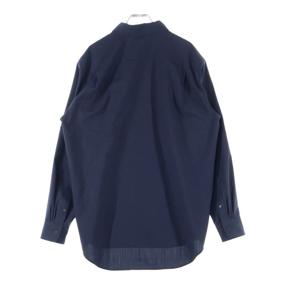 AURALEE(オーラリー) 24SS ボタンダウン レギュラーカラー ロングスリーブ 長袖シャツ ネイビー A24SS03WT