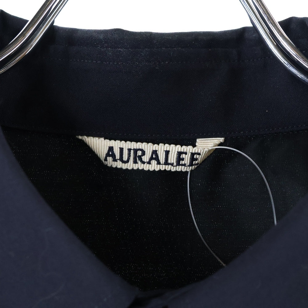 AURALEE(オーラリー) 24SS ボタンダウン レギュラーカラー ロングスリーブ 長袖シャツ ネイビー A24SS03WT