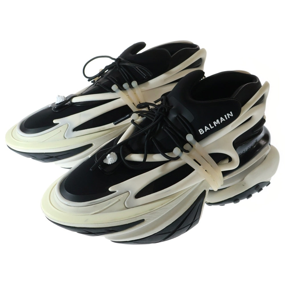 BALMAIN(バルマン) UNICORN ネオプレン ユニコーン レースアップ ローカット スニーカー ホワイト/ブラック BM1VJ309KNOC