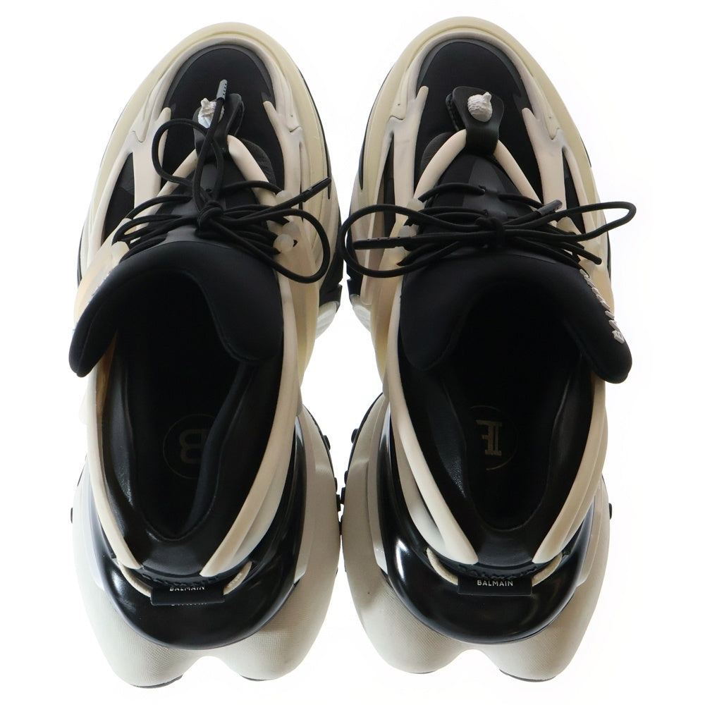 BALMAIN(バルマン) UNICORN ネオプレン ユニコーン レースアップ ローカット スニーカー ホワイト/ブラック BM1VJ309KNOC