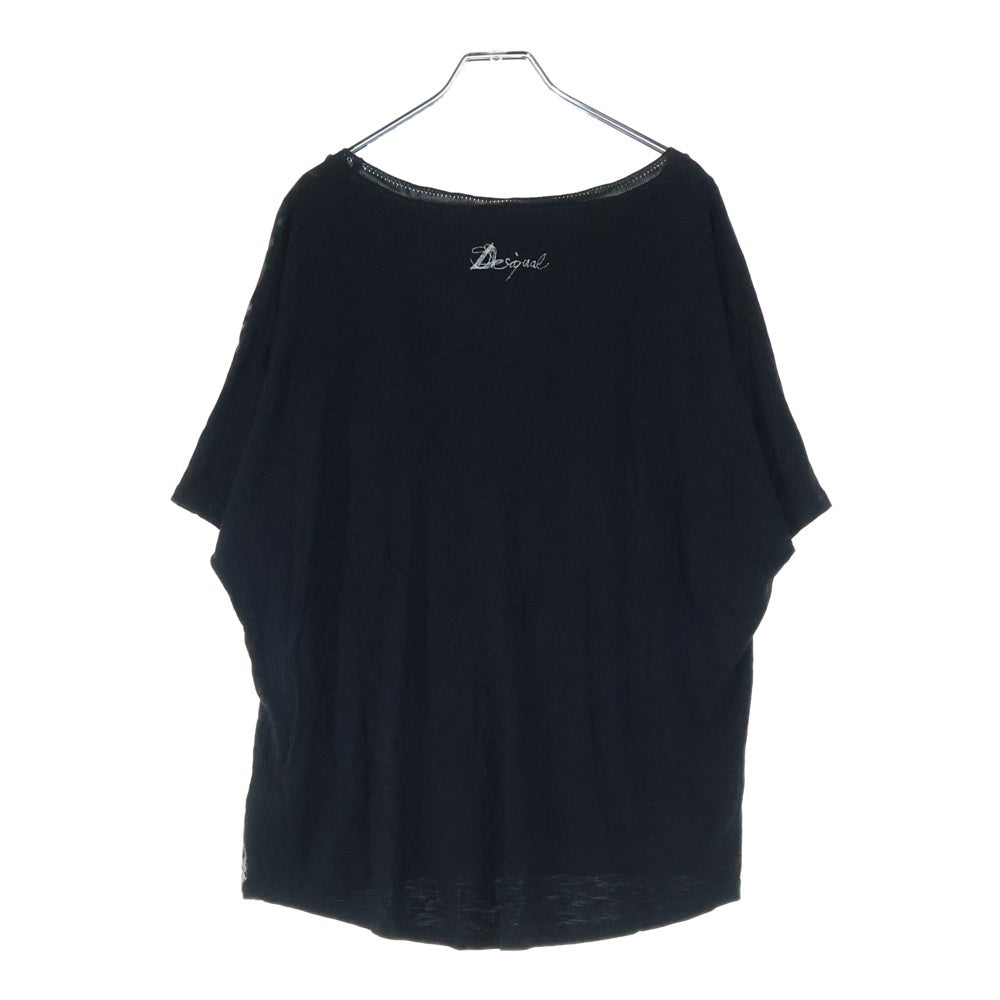 Desigual(デシグアル) スタッズ付き クルーネック半袖Tシャツ カットソー ブラック 72T2EA3