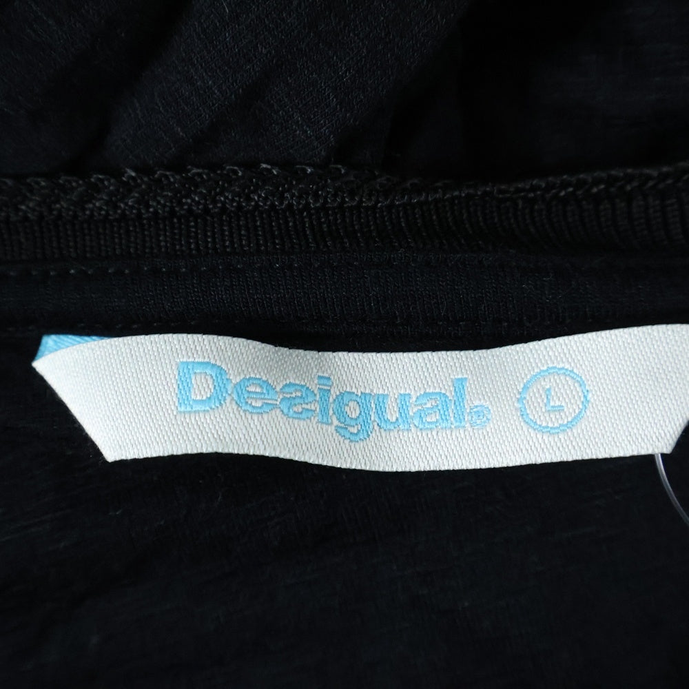 Desigual(デシグアル) スタッズ付き クルーネック半袖Tシャツ カットソー ブラック 72T2EA3