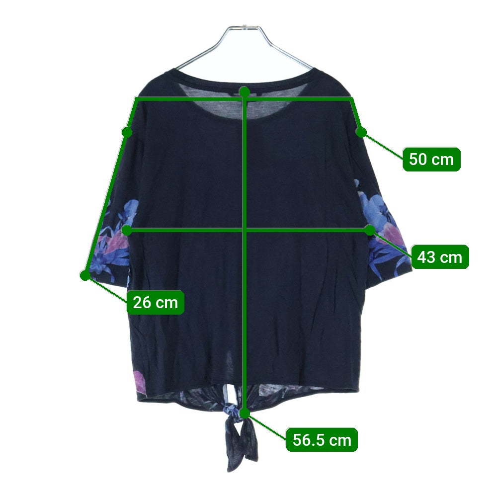 Desigual(デシグアル) 花柄 クルーネック半袖Tシャツ カットソー レディース ブラック/ブルー 20WWTK51