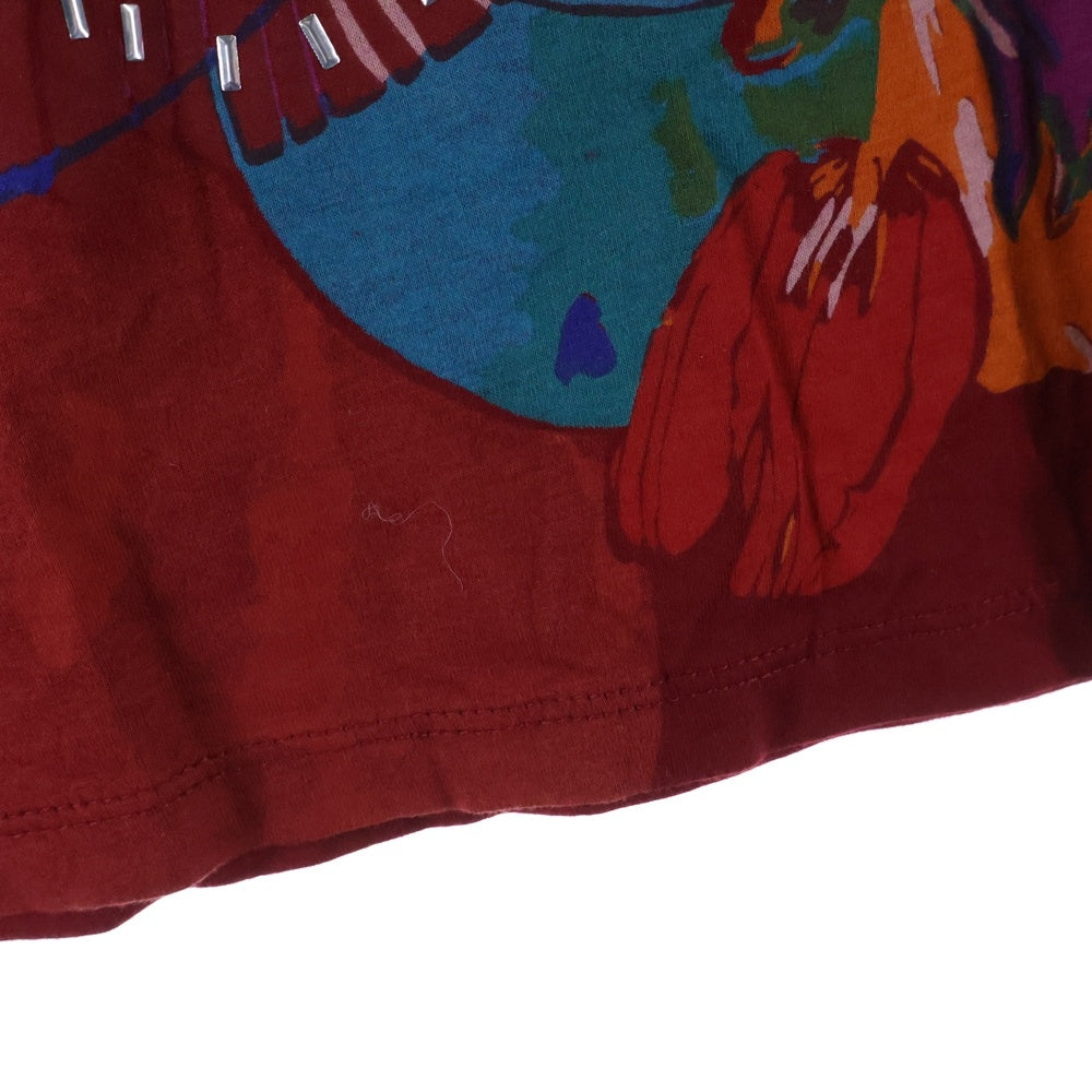 Desigual(デシグアル) バックスタッズ付き クルーネック長袖Tシャツ カットソー レディース レッド 18WWTKYR