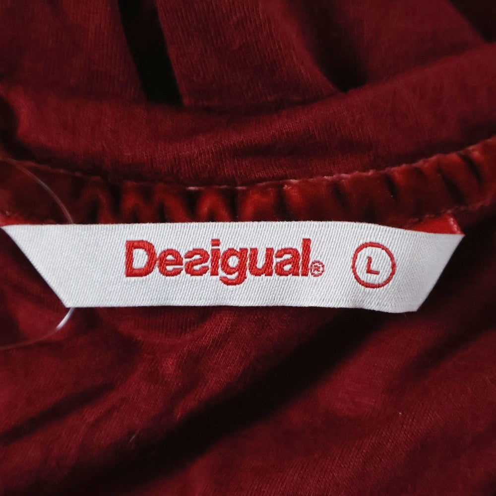 Desigual(デシグアル) バックスタッズ付き クルーネック長袖Tシャツ カットソー レディース レッド 18WWTKYR