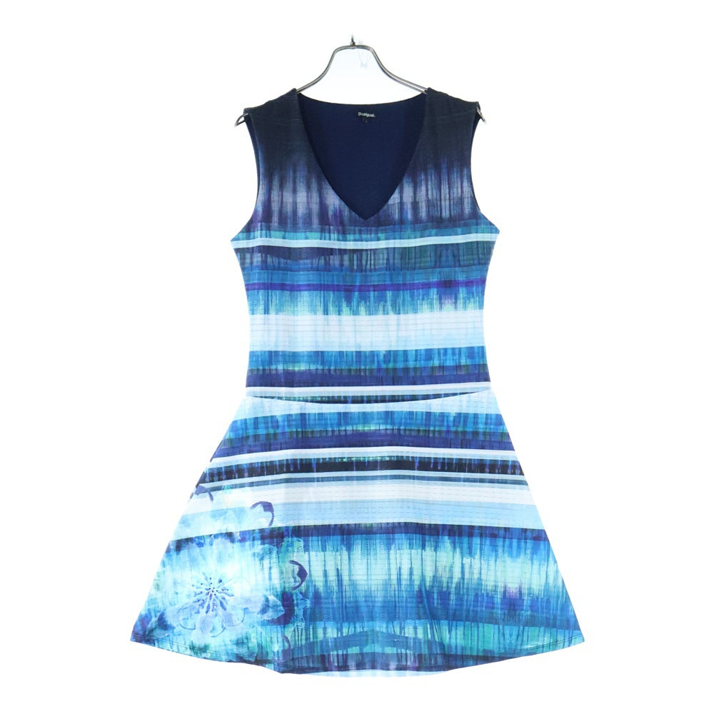 Desigual(デシグアル) ボーダー柄 ノースリーブワンピース ドレス レディース ブルー 19WWVKXC