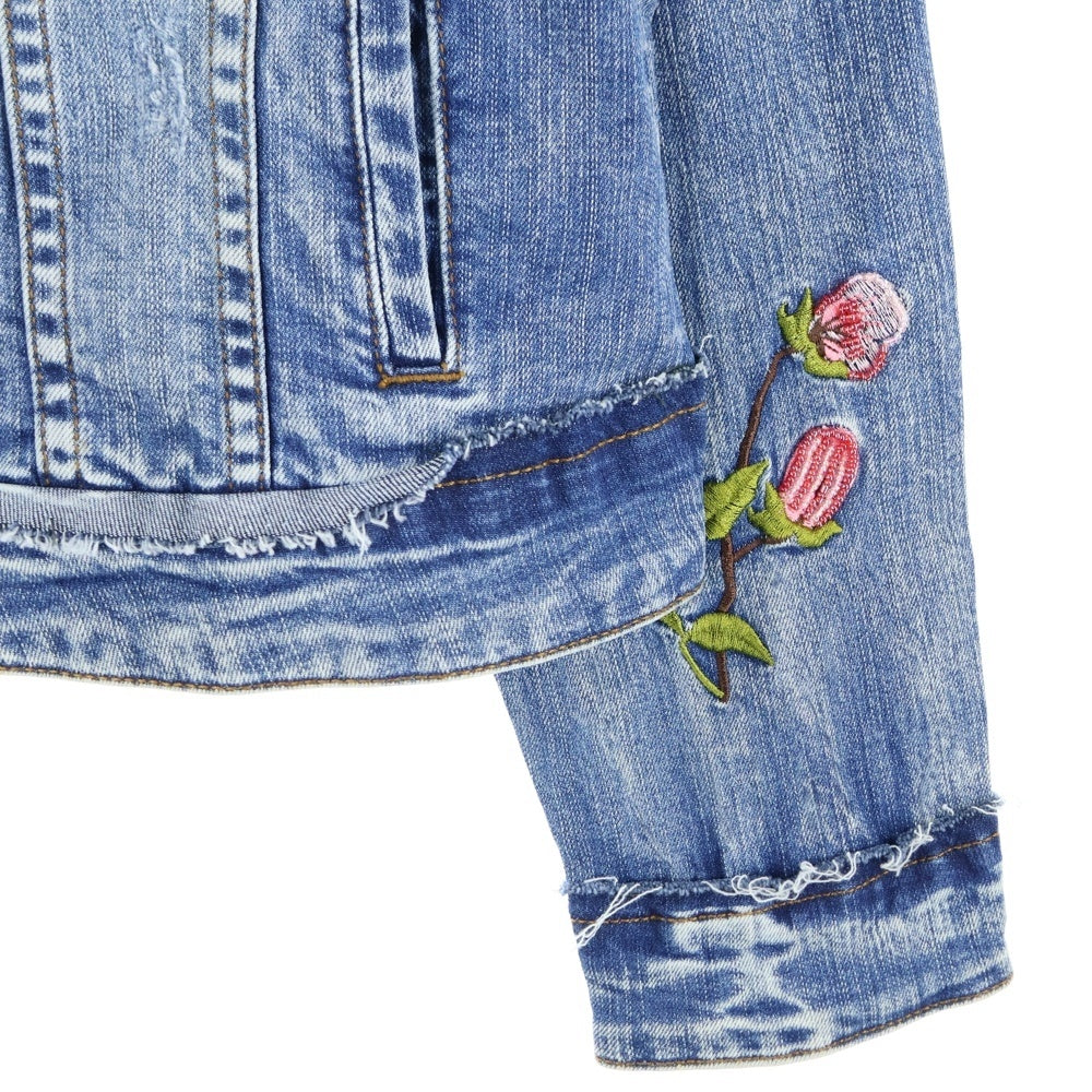 Desigual(デシグアル) 花刺繍 カットオフ加工 デニムジャケット Gジャン インディゴ 19WWED38