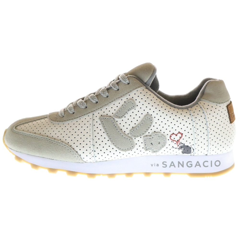 Sangacio(サンガッチョ) にゅ~ず スウェード切り替え レザーローカットスニーカー レディース グレー/ホワイト US6/24cm