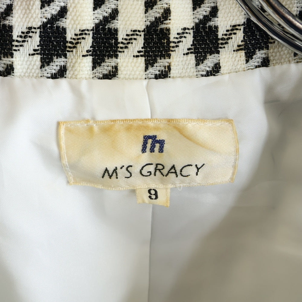 M'S GRACY(エムズグレイシー) ストライプ柄 スーツセットアップ ジャケット スカート レディース ブラック/ホワイト