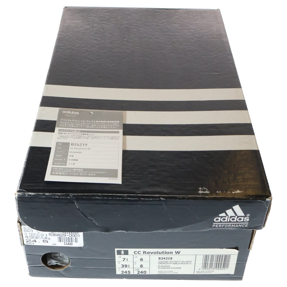 adidas(アディダス) CC REVOLUTION W シーシー レボリューション ダブリュー ローカットスニーカー レディース グレー/レッド US7.5/24.5cm B24219